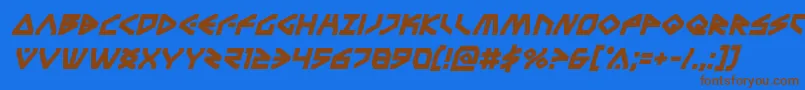 Terrafirmaboldital Font – Brown Fonts on Blue Background