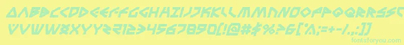Terrafirmaboldital Font – Green Fonts on Yellow Background