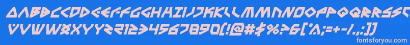 Terrafirmaboldital Font – Pink Fonts on Blue Background