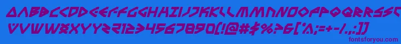 Terrafirmaboldital Font – Purple Fonts on Blue Background
