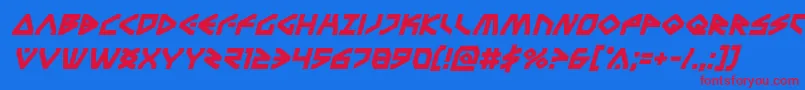Czcionka Terrafirmaboldital – czerwone czcionki na niebieskim tle