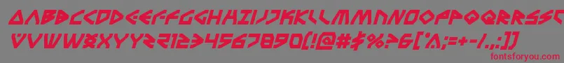 フォントTerrafirmaboldital – 赤い文字の灰色の背景