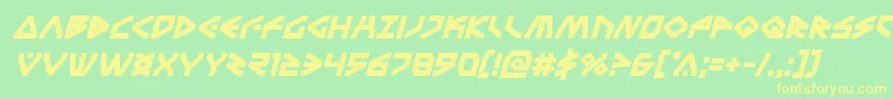 Terrafirmaboldital Font – Yellow Fonts on Green Background