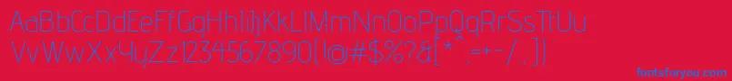 AdventproExtralight-Schriftart – Blaue Schriften auf rotem Hintergrund