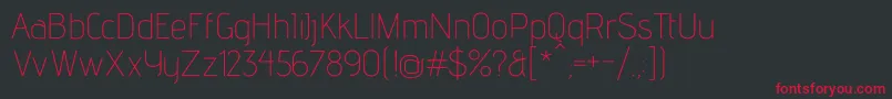 AdventproExtralight Font – Red Fonts on Black Background