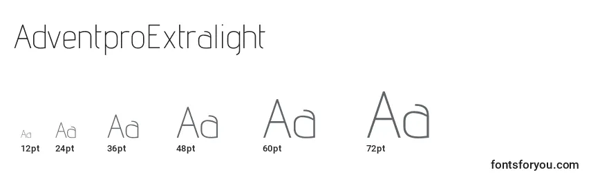 AdventproExtralight Font Sizes