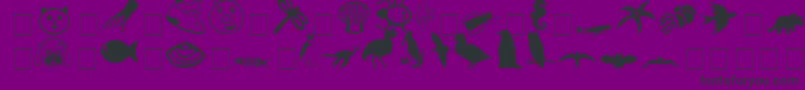 CarrAnimalDingbats-Schriftart – Schwarze Schriften auf violettem Hintergrund