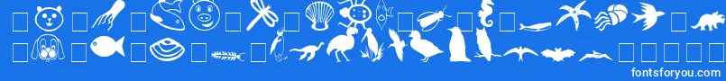 CarrAnimalDingbats Font – White Fonts on Blue Background