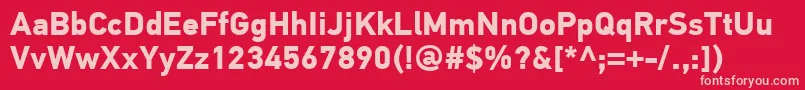 Czcionka PfdintextproBold – różowe czcionki na czerwonym tle