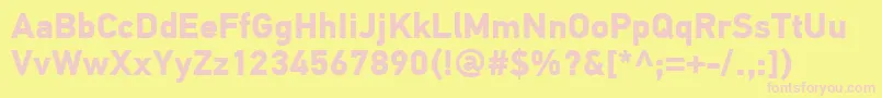 PfdintextproBold Font – Pink Fonts on Yellow Background
