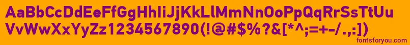 PfdintextproBold Font – Purple Fonts on Orange Background