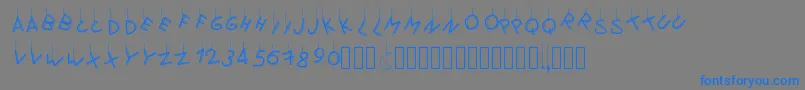 Pwflymetothemoon Font – Blue Fonts on Gray Background