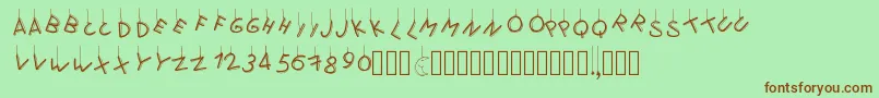 Pwflymetothemoon Font – Brown Fonts on Green Background