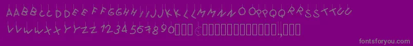 Czcionka Pwflymetothemoon – szare czcionki na fioletowym tle