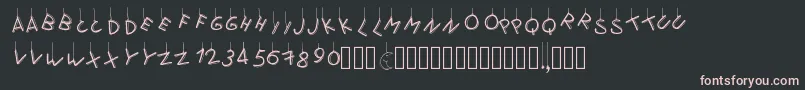 Шрифт Pwflymetothemoon – розовые шрифты на чёрном фоне
