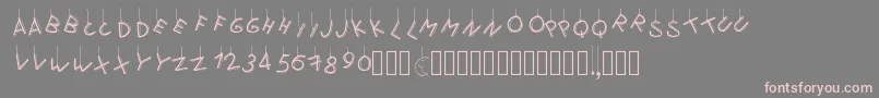 フォントPwflymetothemoon – 灰色の背景にピンクのフォント