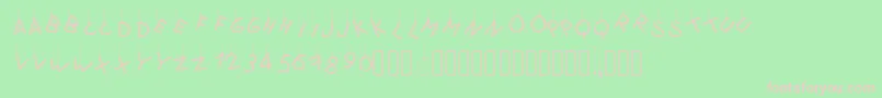 Шрифт Pwflymetothemoon – розовые шрифты на зелёном фоне