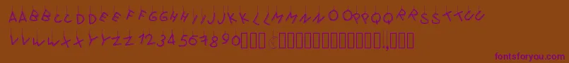 Pwflymetothemoon Font – Purple Fonts on Brown Background