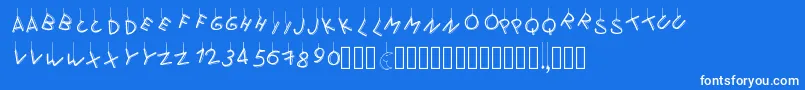 Шрифт Pwflymetothemoon – белые шрифты на синем фоне