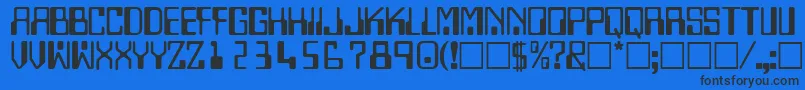 フォントTechnodisplaycapssskRegular – 黒い文字の青い背景