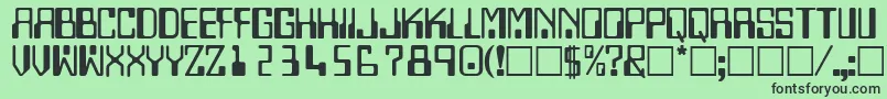 Шрифт TechnodisplaycapssskRegular – чёрные шрифты на зелёном фоне