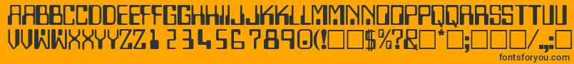 TechnodisplaycapssskRegular Font – Black Fonts on Orange Background