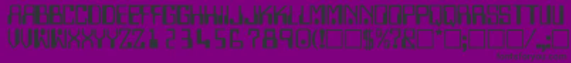 Шрифт TechnodisplaycapssskRegular – чёрные шрифты на фиолетовом фоне