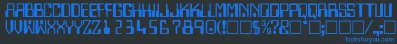 フォントTechnodisplaycapssskRegular – 黒い背景に青い文字