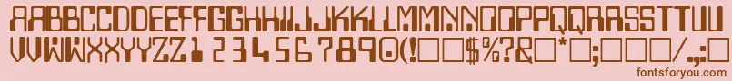 Подробнее о шрифте TechnodisplaycapssskRegular Шрифт TechnodisplaycapssskRegular – коричневые шрифты на розовом фоне