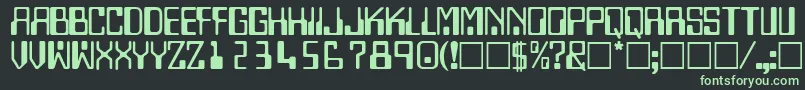 フォントTechnodisplaycapssskRegular – 黒い背景に緑の文字