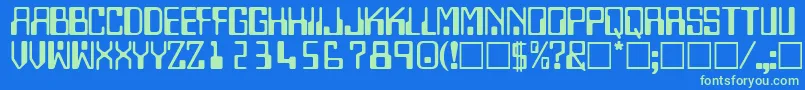 Шрифт TechnodisplaycapssskRegular – зелёные шрифты на синем фоне