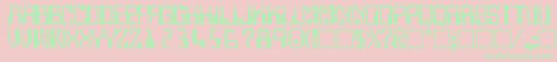 フォントTechnodisplaycapssskRegular – ピンクの背景に緑の文字