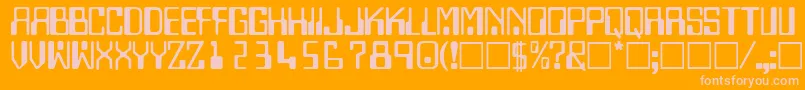 Czcionka TechnodisplaycapssskRegular – różowe czcionki na pomarańczowym tle