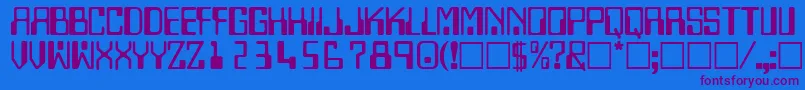 TechnodisplaycapssskRegular Font – Purple Fonts on Blue Background