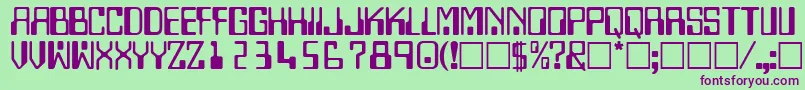 TechnodisplaycapssskRegular Font – Purple Fonts on Green Background