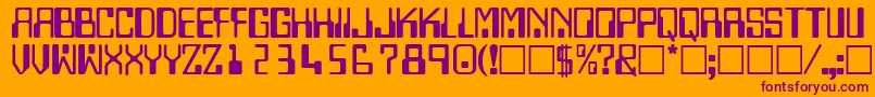 TechnodisplaycapssskRegular Font – Purple Fonts on Orange Background