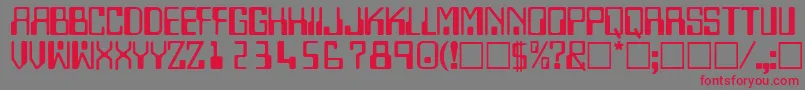 Шрифт TechnodisplaycapssskRegular – красные шрифты на сером фоне