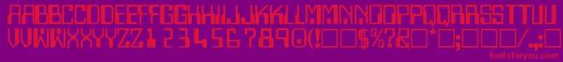 TechnodisplaycapssskRegular Font – Red Fonts on Purple Background