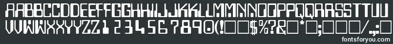 TechnodisplaycapssskRegular-fontti – valkoiset fontit mustalla taustalla