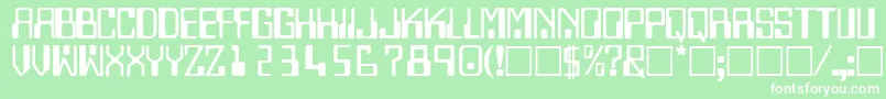 TechnodisplaycapssskRegular Font – White Fonts on Green Background