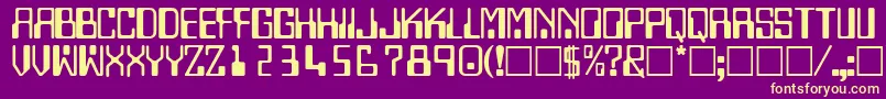 TechnodisplaycapssskRegular Font – Yellow Fonts on Purple Background