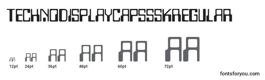 Размеры шрифта TechnodisplaycapssskRegular