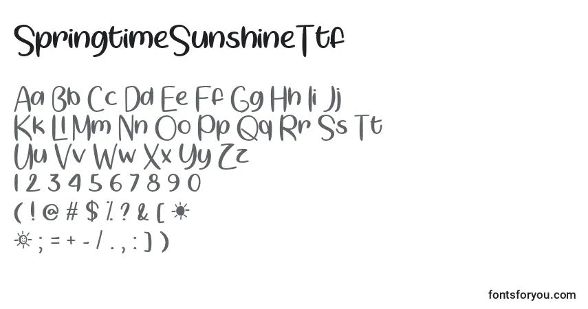 A fonte SpringtimeSunshineTtf – alfabeto, números, caracteres especiais