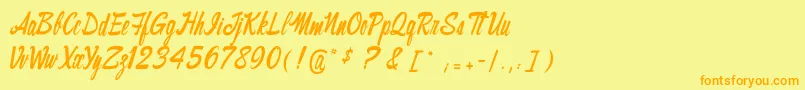 Thecinthiaedito Font – Orange Fonts on Yellow Background