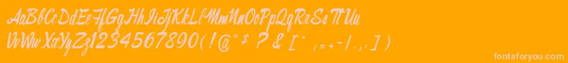 Thecinthiaedito Font – Pink Fonts on Orange Background