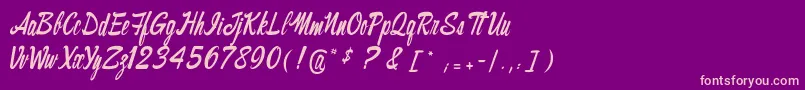 Thecinthiaedito Font – Pink Fonts on Purple Background