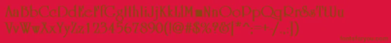 UniversityBold-Schriftart – Braune Schriften auf rotem Hintergrund
