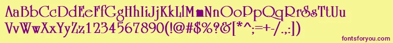 UniversityBold Font – Purple Fonts on Yellow Background