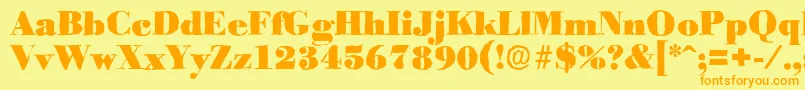 BodoniantiqueBlackRegular Font – Orange Fonts on Yellow Background