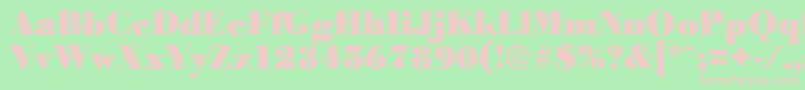 BodoniantiqueBlackRegular Font – Pink Fonts on Green Background